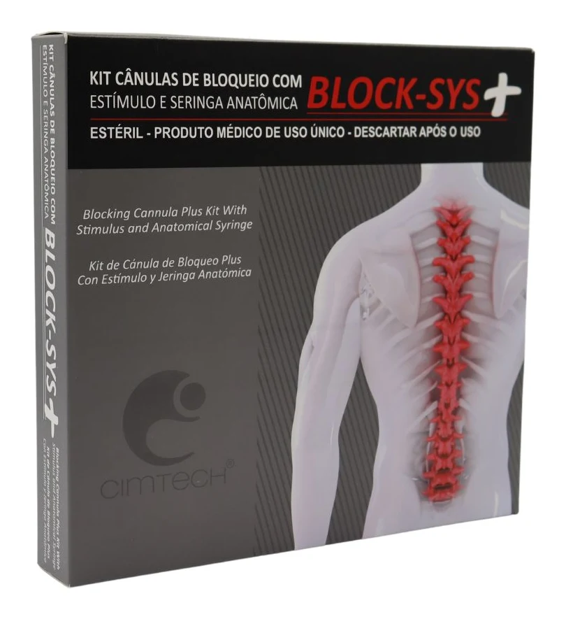 Kit Cânulas de Bloqueio com Estímulo e Seringa Anatômica BLOCK SYS +